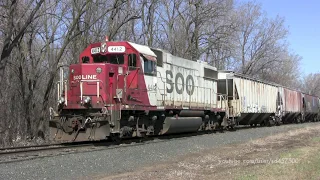 Soo Line GP38-2 switching and roaring - EMD 16-645 roots blown