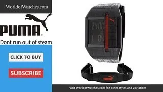 PUMA  Don't Run Out Of Steam Multi-Function Black Digital Dial Black Silicone PU910501006