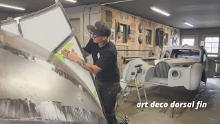 Fabricating an Art Deco dorsal fin with sheet metal