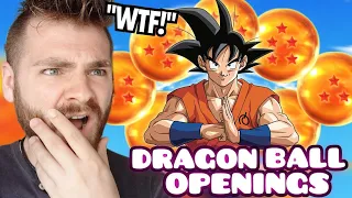 I FINALLY REACTED to "DRAGON BALL Openings (1-8)" | New Anime Fan! | REACTION!