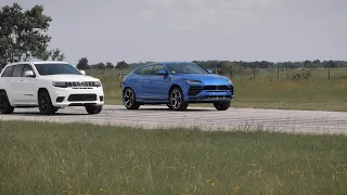 Jeep Trackhawk vs Lamborghini Urus Drag Race