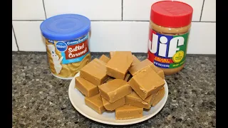 Two Ingredient Salted Caramel Peanut Butter Fudge – SUPER EASY Recipe!