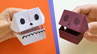 Halloween origami talking paper skull | Origami Halloween surprise paper crafts | 萬聖節摺紙