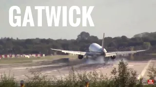 London Gatwick Airport Plane Spotting - Crosswind Arrivals and Departures 2nd October 2019