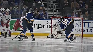 The Blues Chase Shesterkin Just 15 Seconds Into The Second Period