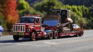 CalFire DOZER, Crews & Engines Responding Code-3 to a Wildfire!