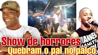 Banda Psirico e Samba Trator se estranha encima do palco show termina com tir0