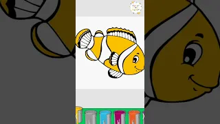 Coloring Nemo, The Clownfish for Kids and Toddlers