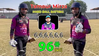 Tamour Mirza Hard Ball Batting in 2023 | 96 Runs Just 40 Balls | Taimoor Mirza Unbelievable Sixes
