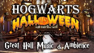 🎃 BEST Halloween HOGWARTS Great Hall 👻 Harry Potter Halloween Feast ASMR Dining Hall Music Ambience