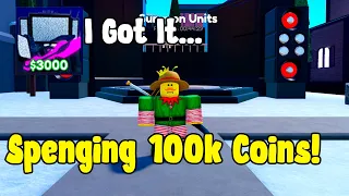 I Got 100K Coins And Spent All In Toilet Tower Defense Roblox!