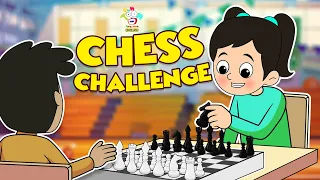 Chess Challenge in School | Sick Chinki | English Moral Stories | English Animated | English Cartoon