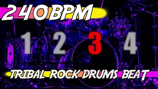 ✅ 240 BPM Backing Track 🥁 Ten minutes of tribal rock drums beat