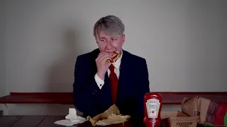 #EatLikeAndy Andy Warhol impersonator | The whole whopper