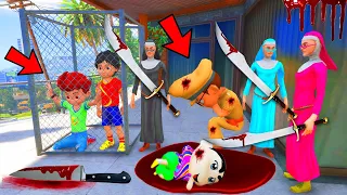 Gta 5 Evil Nun Kidnapped Little Singham, Kicko And Shiva | Gta 5 Gameplay