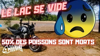 LE LAC SE VIDE 🤔😮😀UN CYCLISTE ME TAPE UN V #triumphtrident #insta360 #vidangedelac