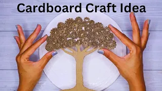 Cardboard Wall decor idea, Home decor on budget, Art and craft, Cardboard Crafts, CreativeCat