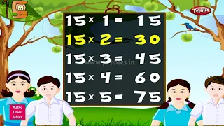 Table of 15 in English | 15 Table | Multiplication Tables English | Learning Video | Pebbles Rhymes