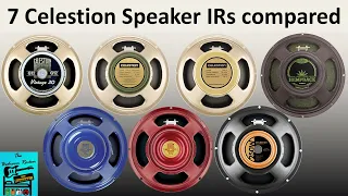 Celestion Speaker IR Comparison - V30, H Creamback, Greenback, Blue, Ruby, Copperback and Hempback