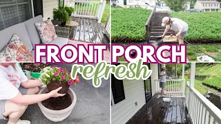 Elevate Your Curb Appeal with a Front Porch Refresh / Front Porch Clean & Decorate