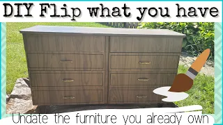 DIY FLIP WHAT YOU HAVE 🎨  dresser makeover | MID CENTURY MODERN furniture