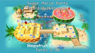 Super Mario Party 20 Turn Master Board Walkthrough - Megafruit Paradise (Part 1)