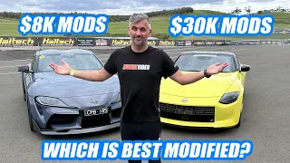 Modified Nissan Z vs Supra - Which Is Best Japanese RWD Sports Car for Enthusiasts?  Track Battle!