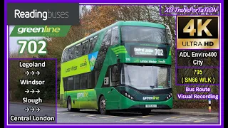 [Reading buses] greenline 702 ~ Legoland ➝ Slough ➝ Central London【4K UW】