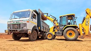 JCB 3dx Backhoe Loading Red Mud in Tata 2518 Truck | For Making House | Jcb Loading Mud Tata Truck