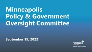 September 19, 2022 Policy & Government Oversight Committee