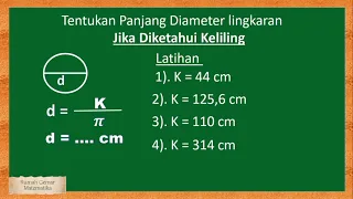 HOW TO FIND THE LENGTH OF A CIRCLE DIAMETER IF YOU KNOW THE CIRCUMSTANCE