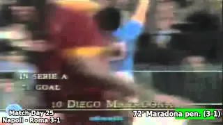 Serie A 1989-1990, day 25: Napoli - Roma 3-1 (Maradona 2nd goal)