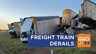 Cleanup begins after freight train derails near Williams