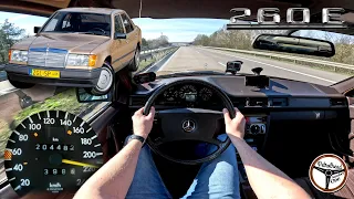 1988 Mercedes 260E W124 (160 KM) | V-max, 0-100 km/h. Prezentacja i próba autostradowa. | 4K