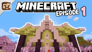 A *PINK* Minecraft Starter House! | Minecraft Survival Let’s Play Episode 1 (1.20)