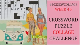 Crossword Puzzle Collage - Week 45 / RETRO Paper Doll Collage Art / Collaging for Beginners