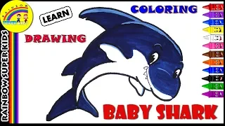 Baby Shark Drawing for Children - Step by Step Tutorial