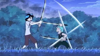 Zolo's Oath" "The Past of the Three Swords Style! Zoro and Kuina's Oath!"