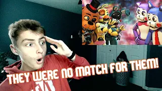 BLOWOUT WIN! [SFM FNaF] Withered Toy Animatronics vs FNAC | REACTION