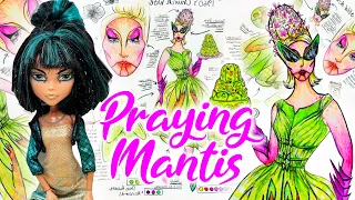Making ORCHID PRAYING MANTIS / The 60s CHURCH WIFE DOLL /Monster High Doll Repaint by Poppen Atelier