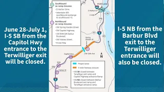 Four miles of I-5 to close for several days in June