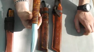 Три янтарных якутских ножа