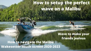How to setup wake surf wave on 2020 - 2023 Malibu Wakesetter & M series. Malibu touchscreen lesson