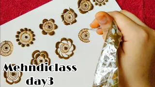 Sehreen Henna classes Day 3||tips & tricks|learn basic henna flower 🌼 |Sehreen henna classes 2023 ❤️