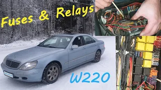W220 All Fuses and Relays Location on Mercedes S320 / diagram S class