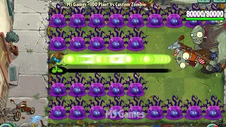 PvZ 2 100 Plants - Every OLD & NEW Plant Max Level Vs Custom Modern Gargantuar Zombie 80000 HP