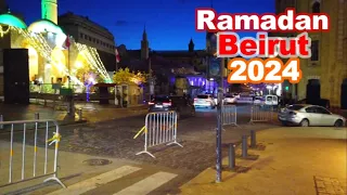 Beirut Ramadan Festival 2024/ Street Food & lights Decoration | اجواء رمضانية بيروت لبنان