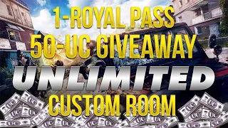 🔴 PUBG MOBILE LIVE 🔴 UNLIMITED CUSTOM ROOM LIVE | UC AND ROYAL PASS GIVEAWAY | SUB & JOIN