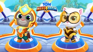 Talking Tom Hero Dash Gold Flash Tom Vs Queen bee Angela in Jungle ( NEW GAMEPLAY )