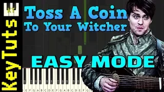 Toss A Coin To Your Witcher [Jaskier] from The Witcher - Easy Mode [Piano Tutorial] (Synthesia)